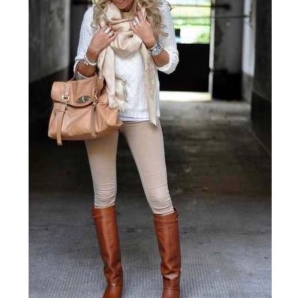 Olive colored fleece lined leggings.  NWT - Picture 3 of 9